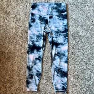 Athleta Kids Blue and Pink Tie-Dye Leggings